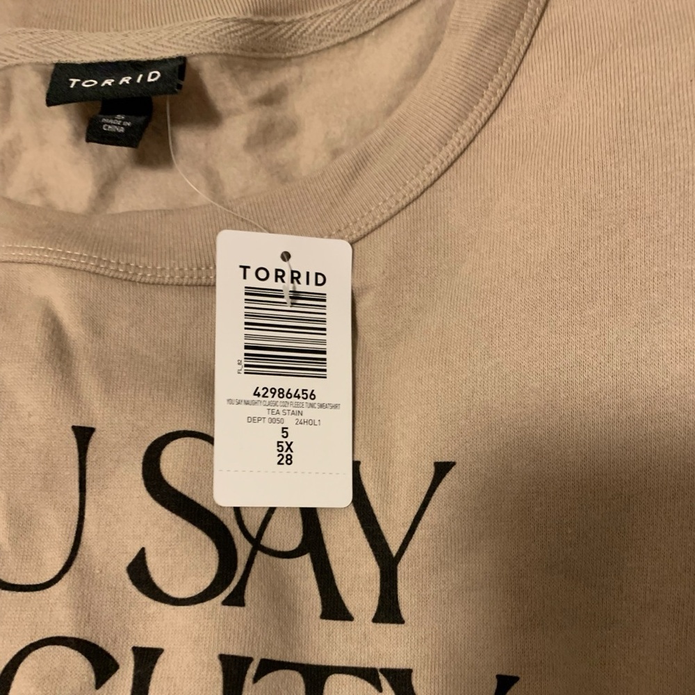 *HOST PICK* NEW Torrid 5 ‘You Say Naughty’ Classic Fit Cozy Tunic Sweatshirt - Picture 8 of 9